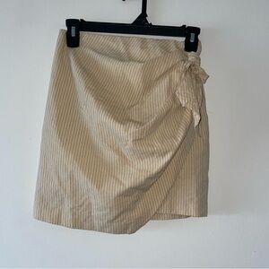 Zara Cream Pinstripe Mini Skirt